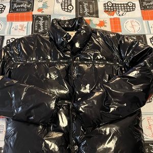 Black Champion Glossy puffer coat size XS
